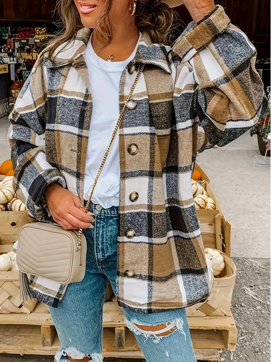 Damen Karierte Flanelljacke Fudus