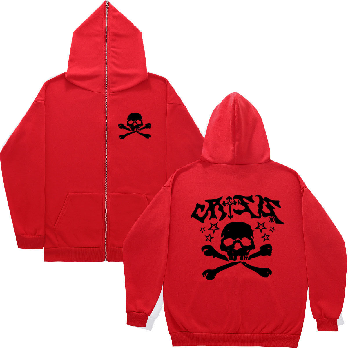 Damen Kapuzenpullover mit kreativem Totenkopfdesign Fudus