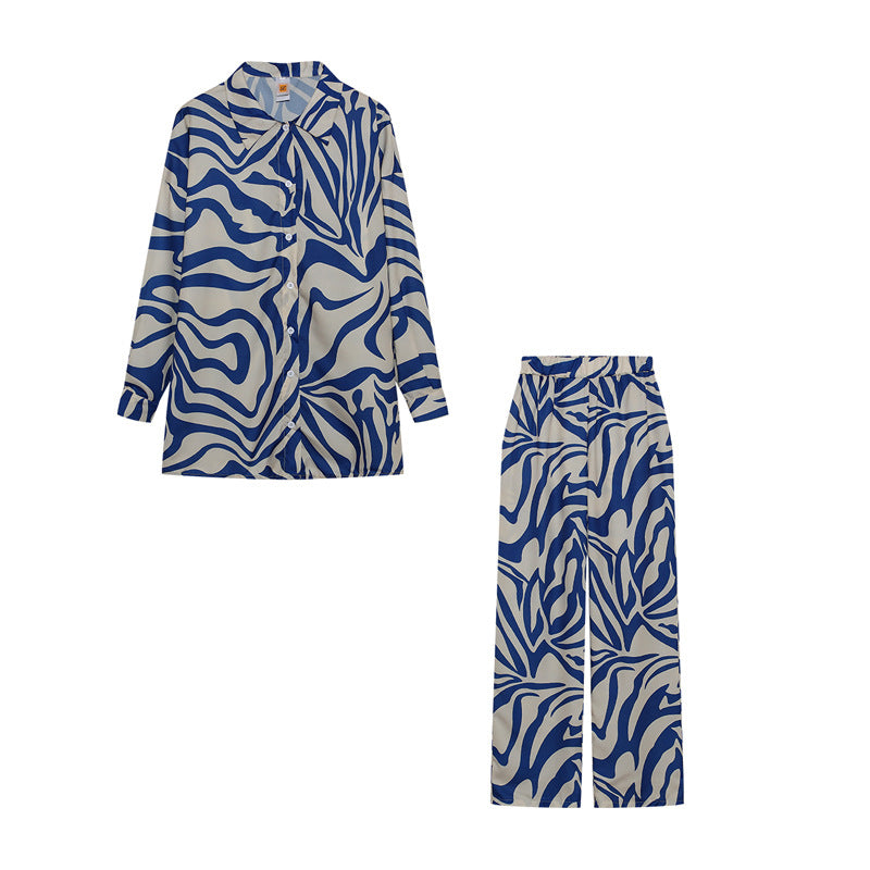 Damen Schlafanzug Set mit modernem geometrischem Muster Fudus