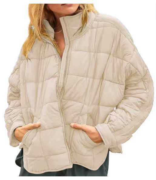 Damen Leichte Steppjacke mit hohem Kragen und praktischen Taschen Fudus