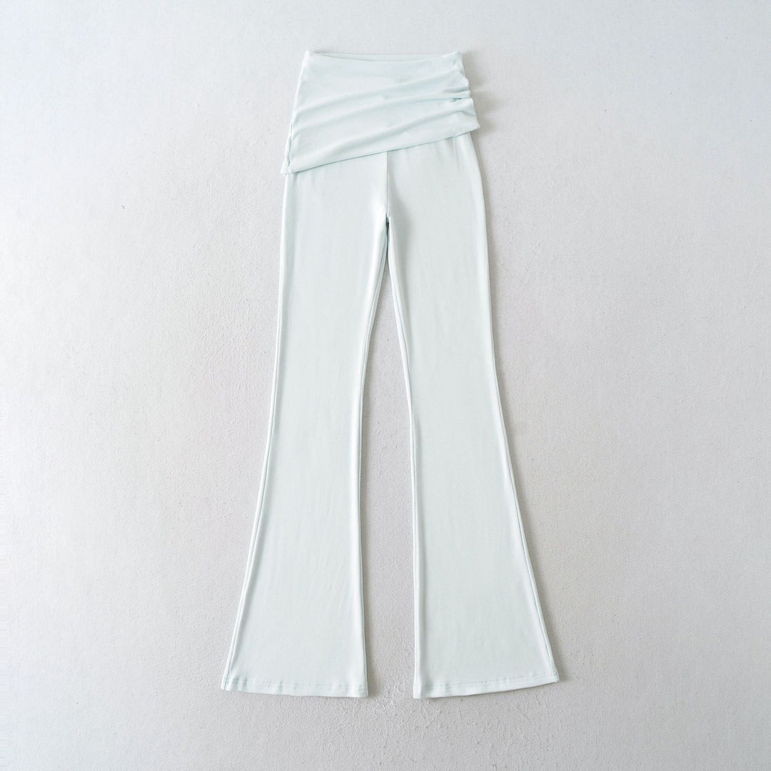 Damen komfortable Palazzo-Hose mit breitem Bund Fudus