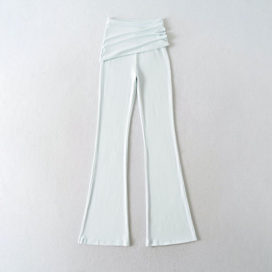 Damen komfortable Palazzo-Hose mit breitem Bund Fudus