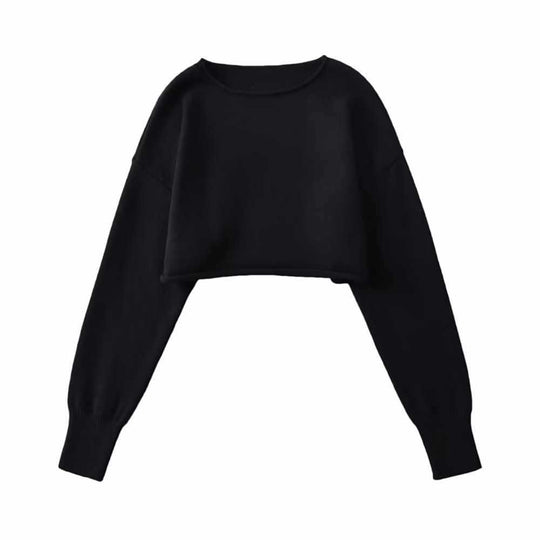 Damen modischer cropped Pullover Fudus
