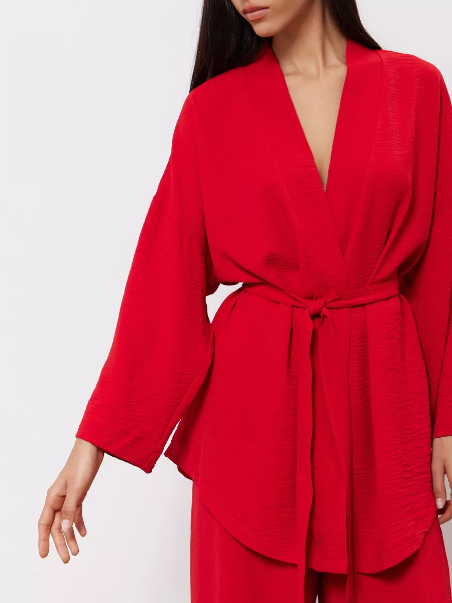 Damen Eleganter Kimono Morgenmantel