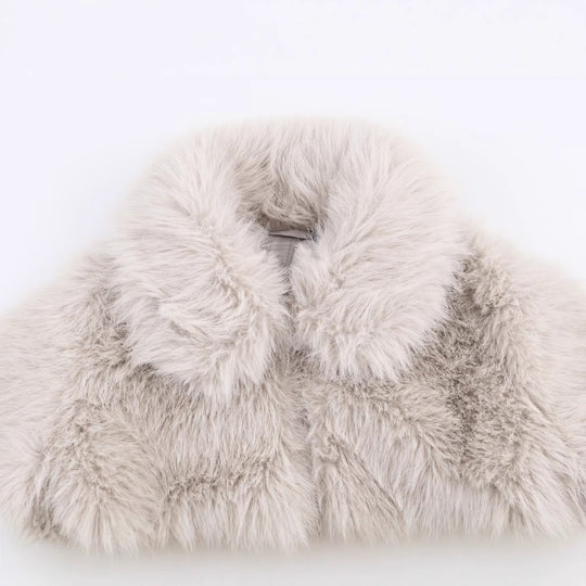 Damen kuschelige Kunstfelljacke mit elegantem Kragen Fudus