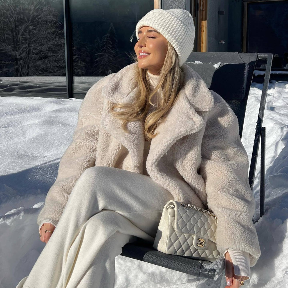 Damen Kunstfelljacke mit schickem Oversized-Schnitt und luxuriösem Innenfutter Fudus