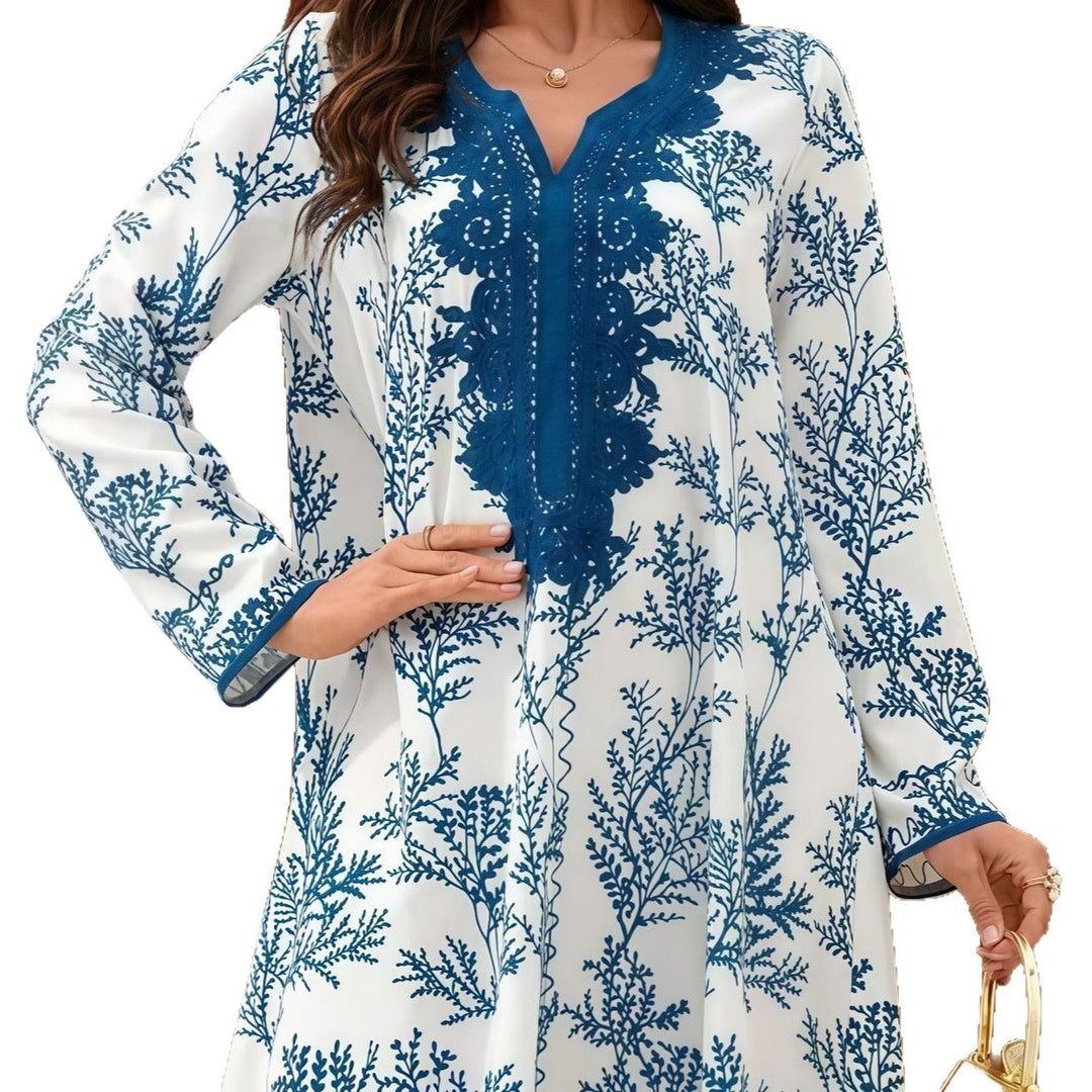 Damen Kaftan mit filigranen Stickereien Fudus