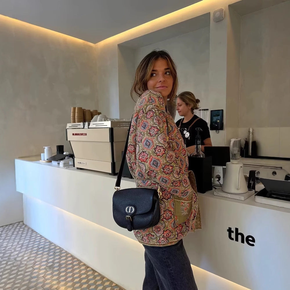 Damen gesteppter Kimono mit floralem Design Fudus