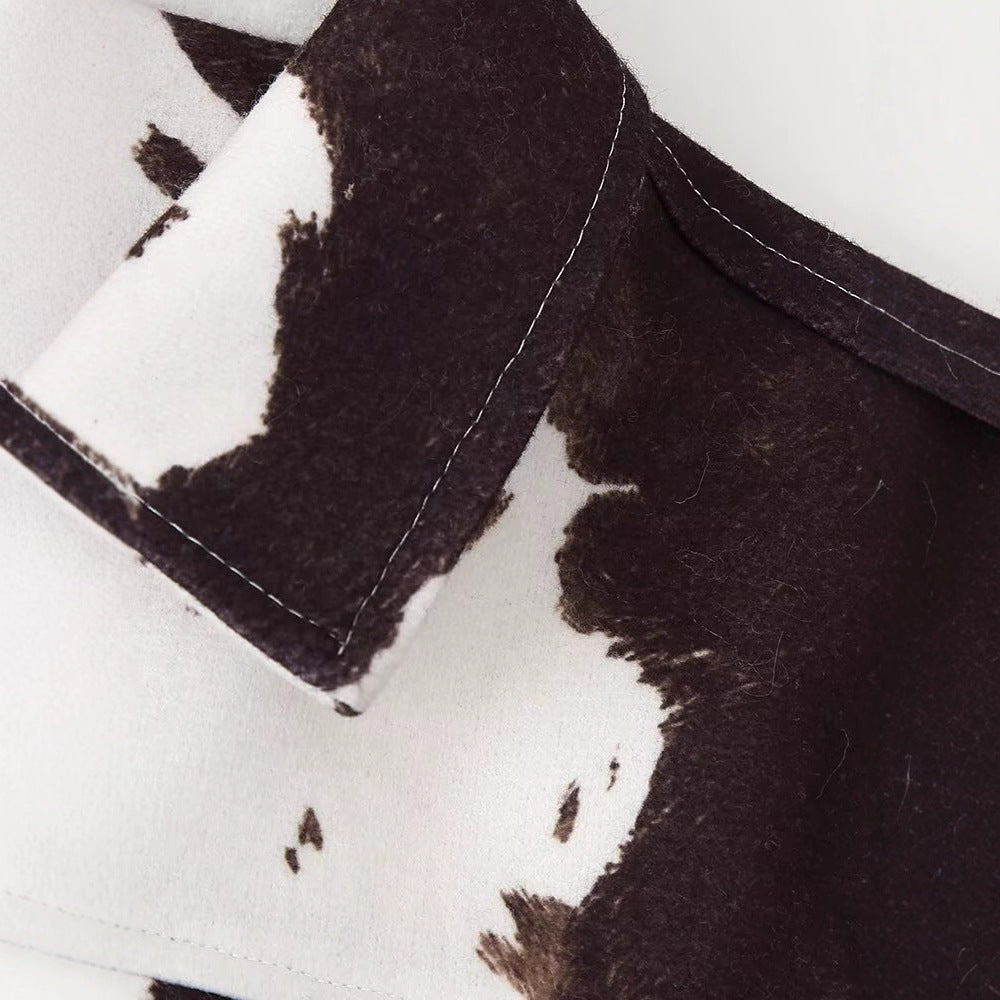 Damen Jeansjacke im modernen Kuhfell-Design Fudus