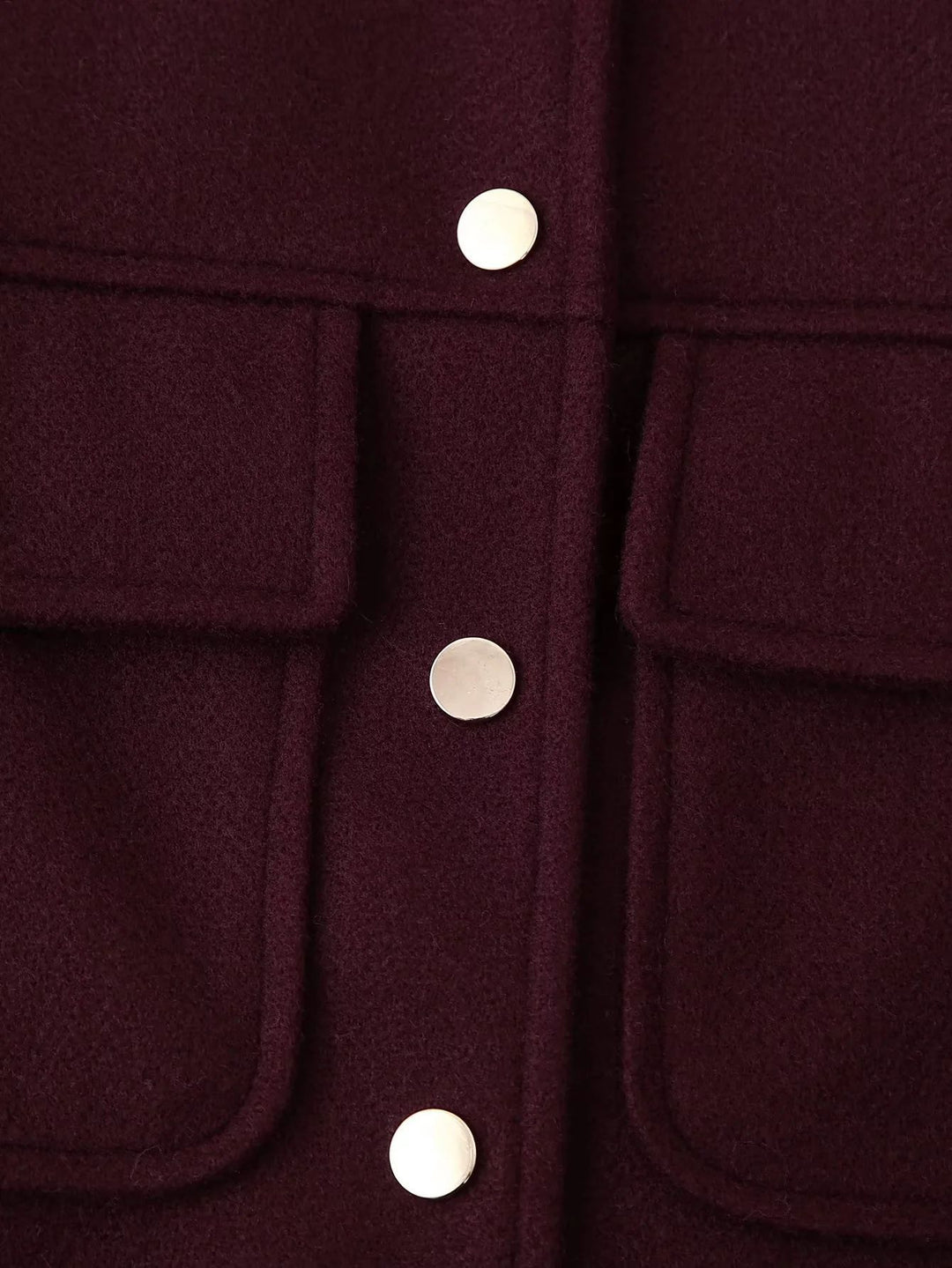 Damen kurze Militärjacke mit Taschen und dekorativen Knöpfen Fudus