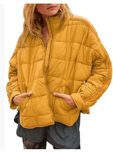 Damen Leichte Steppjacke mit hohem Kragen und praktischen Taschen Fudus