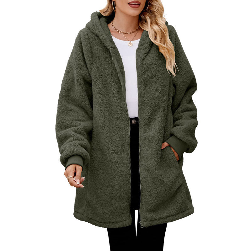 Damen Kuscheljacke aus hochwertigem Teddy-Fleece Fudus
