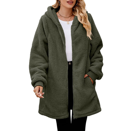 Damen Kuscheljacke aus hochwertigem Teddy-Fleece Fudus