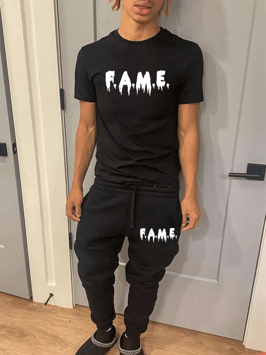 Damen Kapuzenjacke und Jogginghose Set mit modernem Logo-Druck Fudus