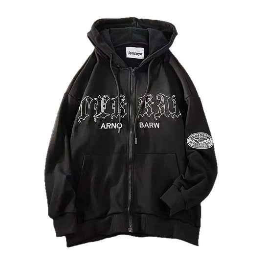 Damen Kapuzenpullover mit modischem Schriftzug und praktischen Taschen Fudus