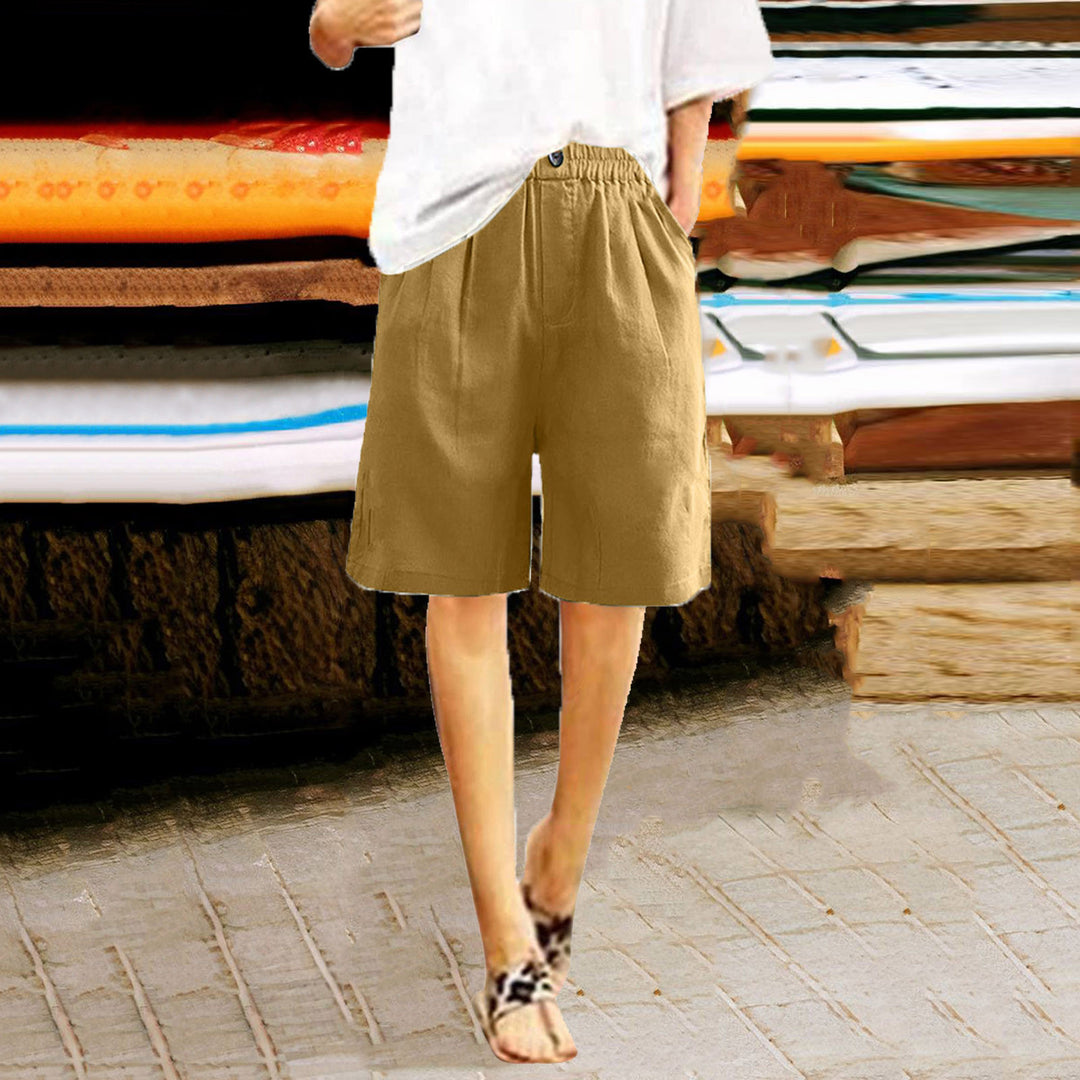 Damen lässige Leinen-Shorts Fudus