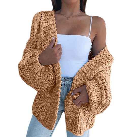 Damen Grobstrickcardigan mit oversized Ärmeln und lässigem Schnitt Fudus