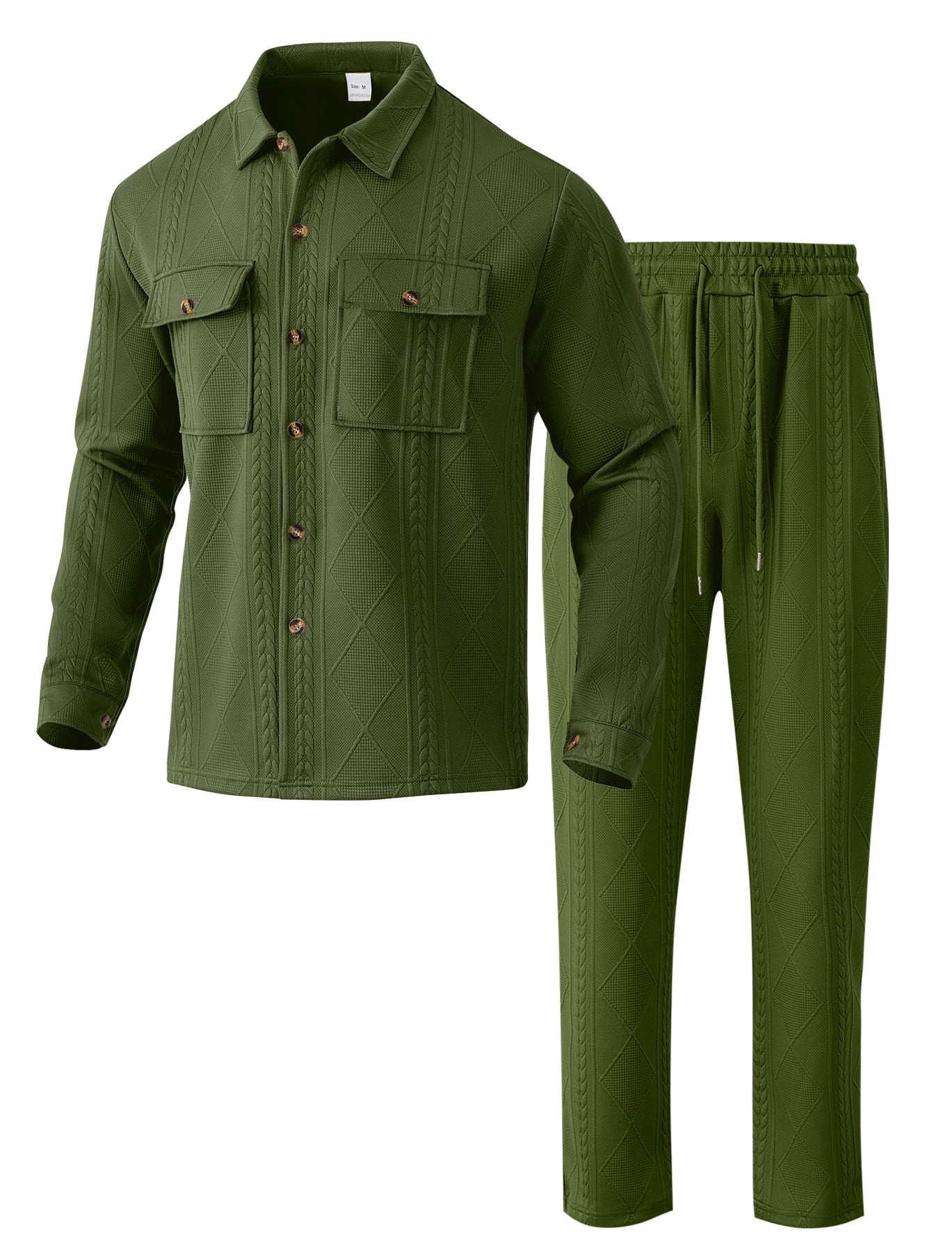 Herren modischer Trainingsanzug mit strukturiertem Oberteil und elastischem Bund Fudus