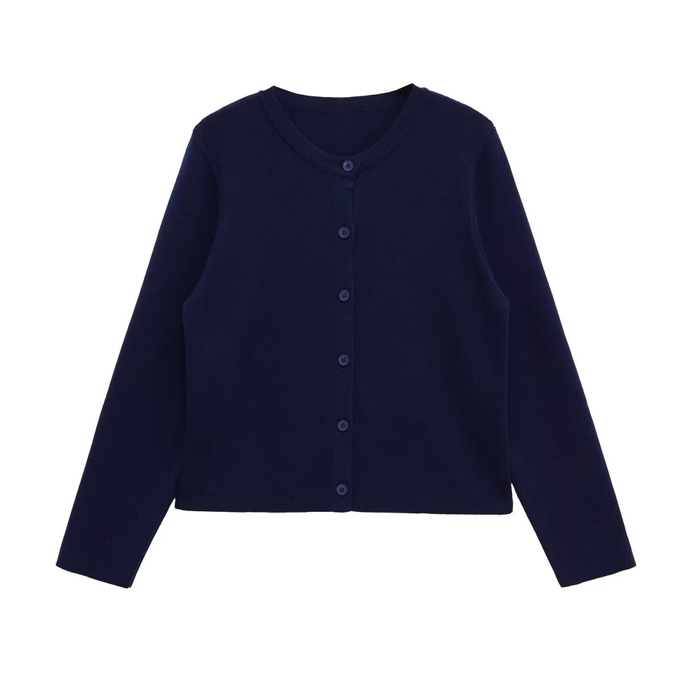 Damen lässige Strickjacke mit feinen Knopfdetails Fudus