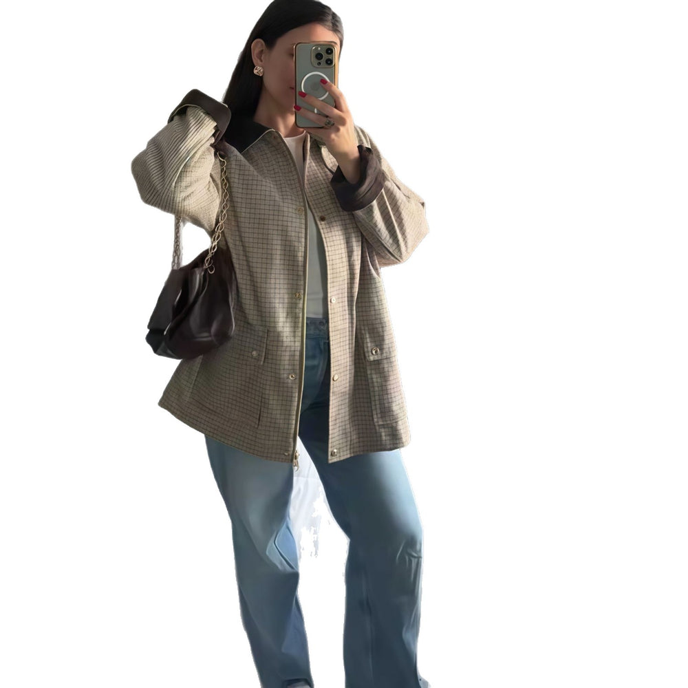 Damen Karierte Freizeitjacke Fudus