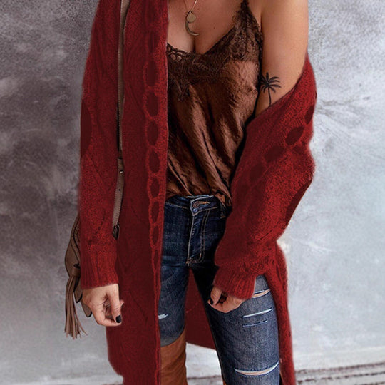 Damen Langstrickjacke Fudus