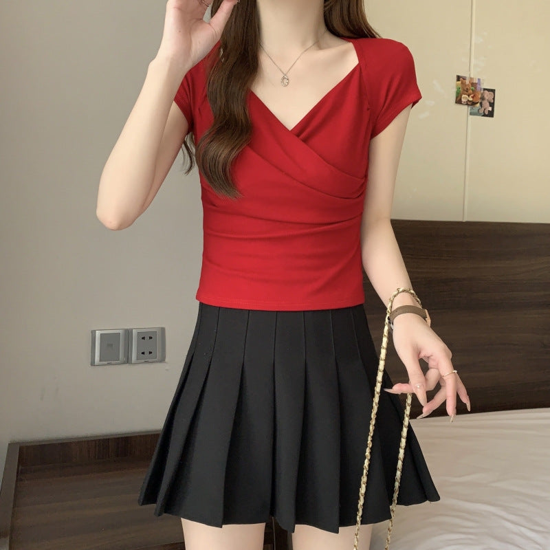 Bluse Damen Drapiert Elegant Vielseitig