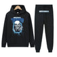 Damen Hoodie und Jogginghose Set mit auffälligem Skelettmotiv Fudus