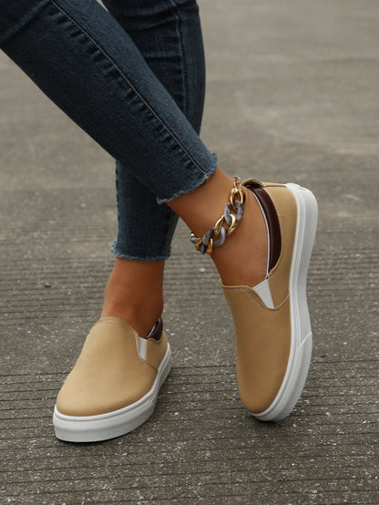 Damen Slip On Sneakers Aus Hochwertigem Obermaterial Mit Elastischen Einsätzen