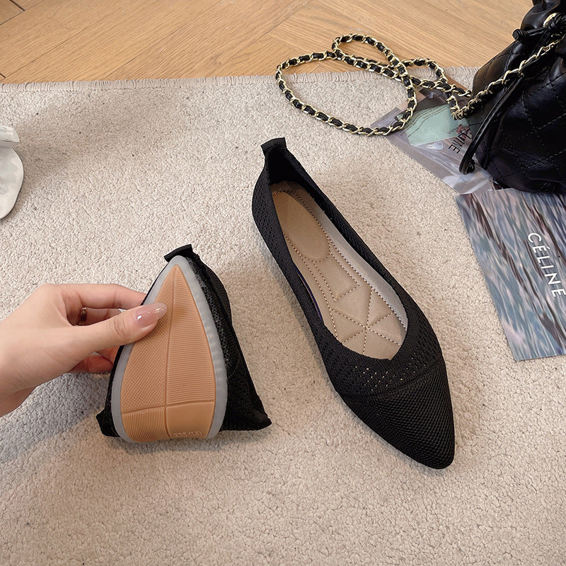 Damen Ballerinas Mesh Atmungsaktiv Flexibles Design Komfortables Fußbett