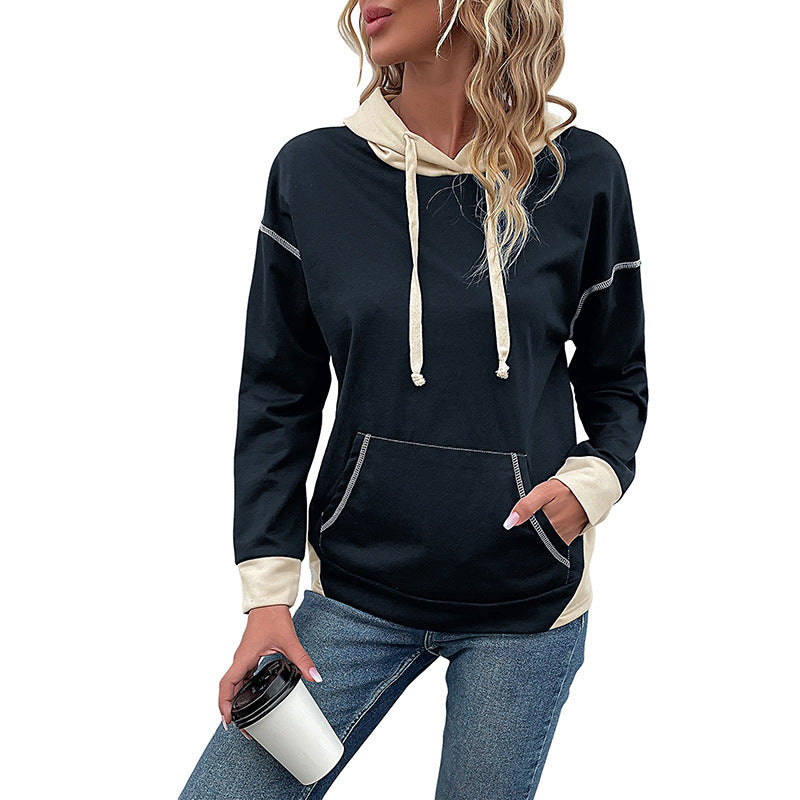 Damen Hoodie mit Kapuze und praktischen Taschen Fudus
