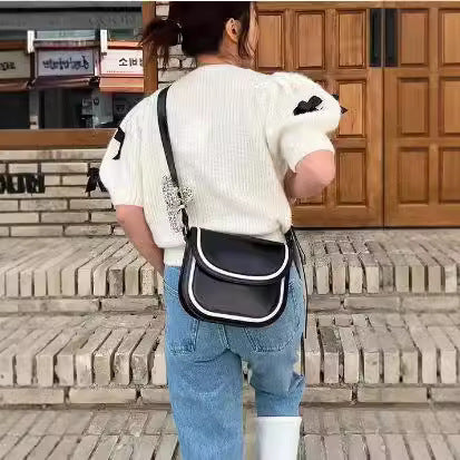 Damen Kurzes Strickoberteil mit Rüschendetails und Schleifen Fudus