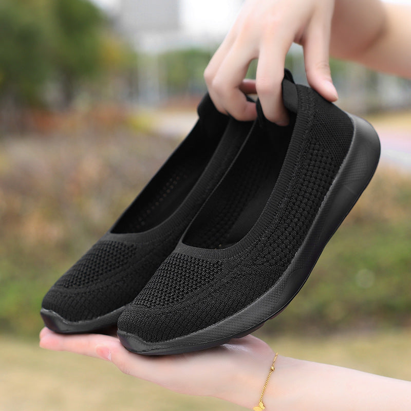 Damen Komfortable Slip-On Sneaker mit atmungsaktiver Strick-Oberfläche Fudus