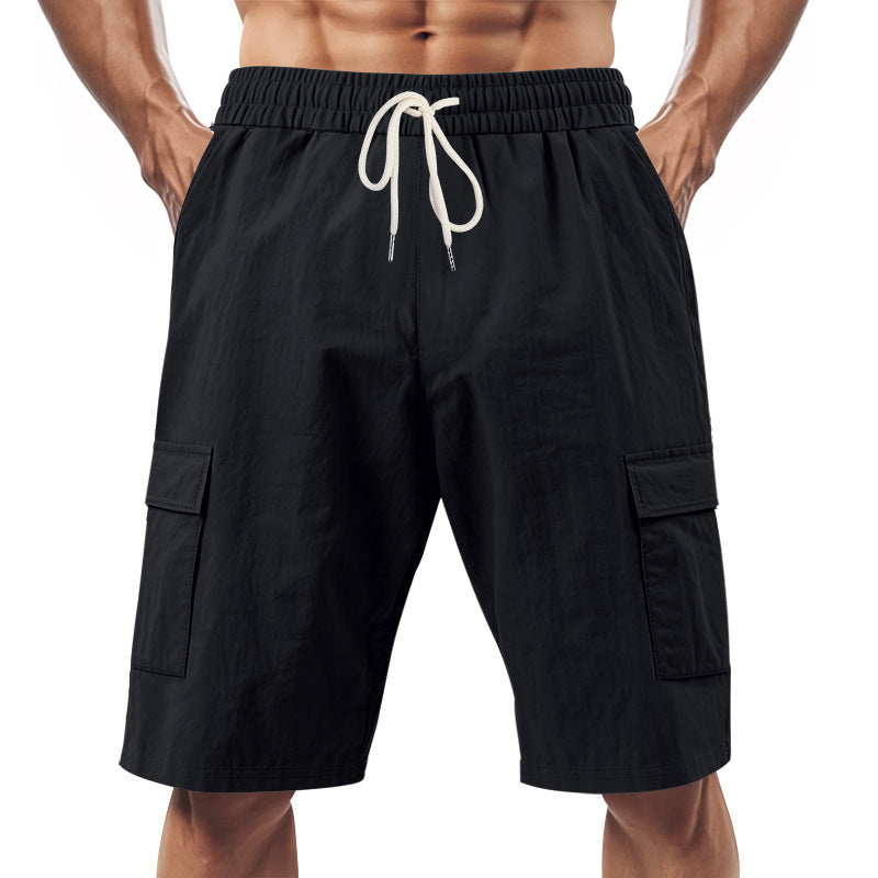 Cargo-Shorts Herren Elastischer Bund Seitentaschen