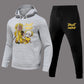 Damen Kapuzenpullover und Jogginghose Set mit kreativem Druckdesign Fudus