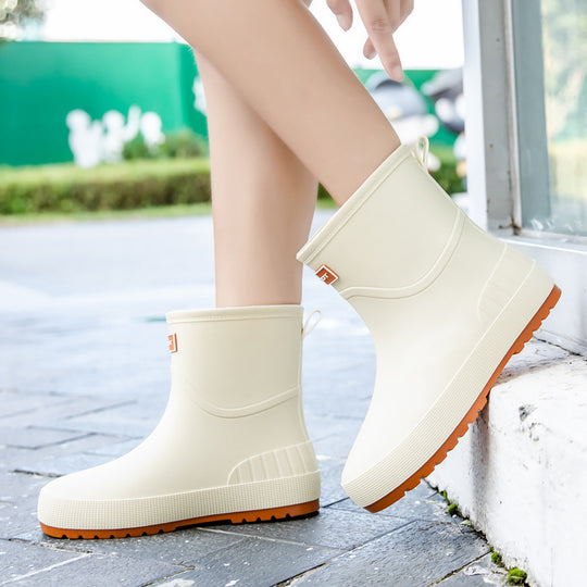 Damen Modische Gummistiefel Rutschfeste Sohle Komfort-Innenausstattung