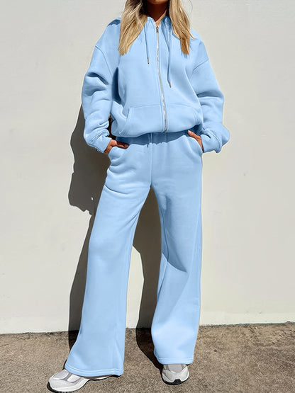 Damen Set Sportlich Hoodie Hose Oversized Atmungsaktiv Weich