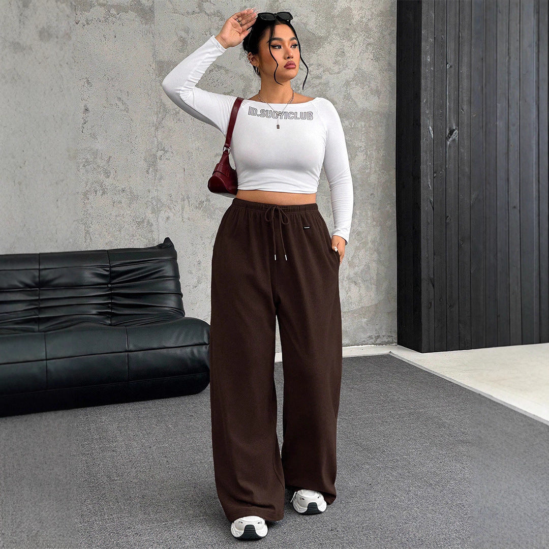 Damen lässige High-Waist Jogginghose Fudus