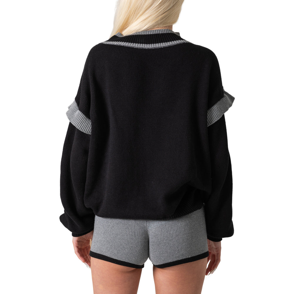 Damen Kuscheliger Strickpullover mit Sternmotiv Fudus