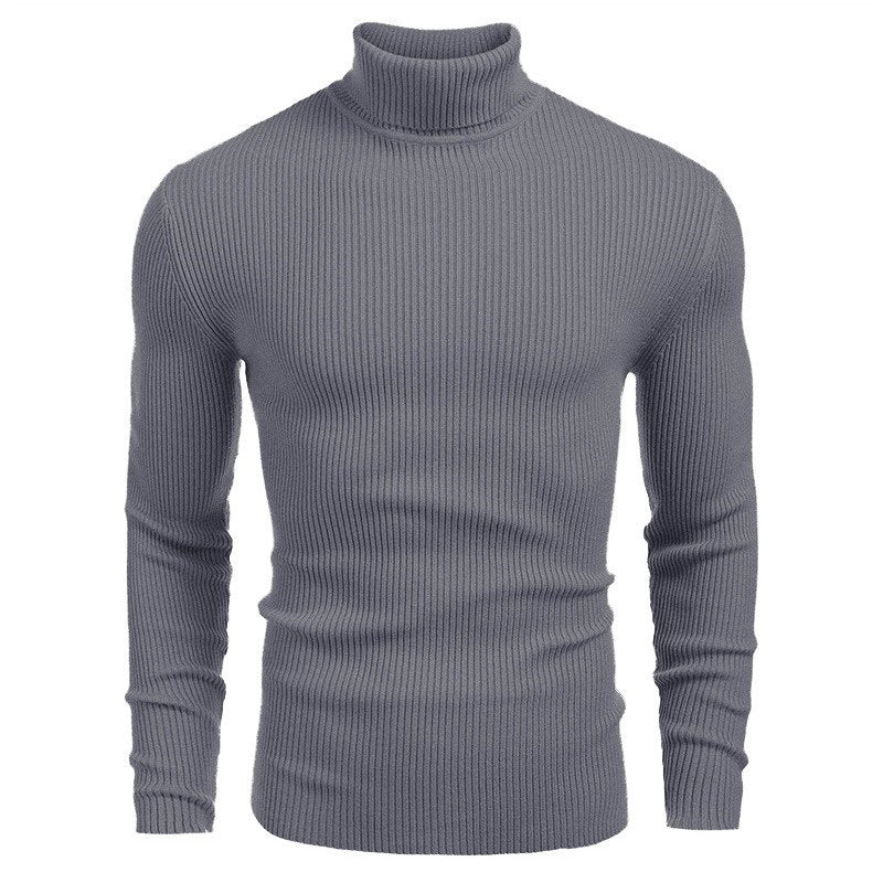Herren Hochwertiger Rollkragenpullover aus feinem Rippenstrick Fudus