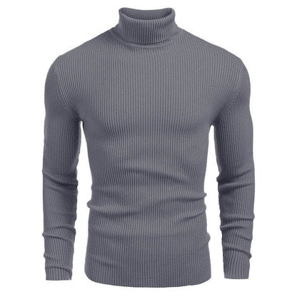 Herren Hochwertiger Rollkragenpullover aus feinem Rippenstrick Fudus