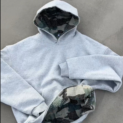 Damen Kapuzenpullover mit modernen Camouflage-Innenfutter Fudus