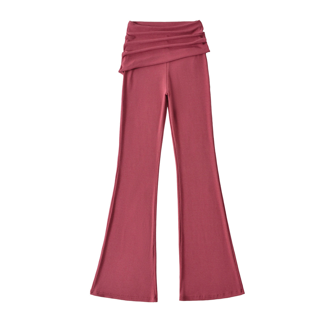 Damen komfortable Palazzo-Hose mit breitem Bund Fudus