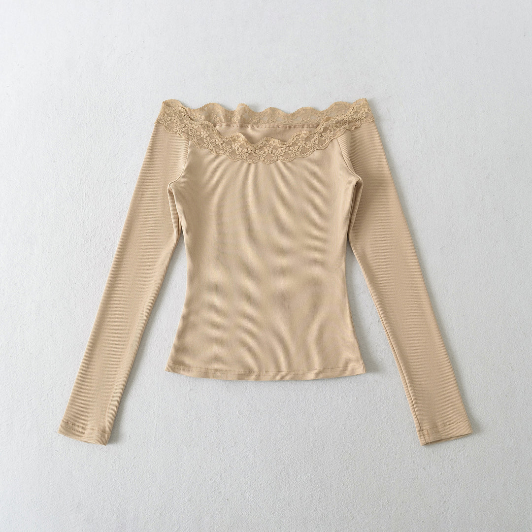 Damen Langarmoberteil mit Spitze