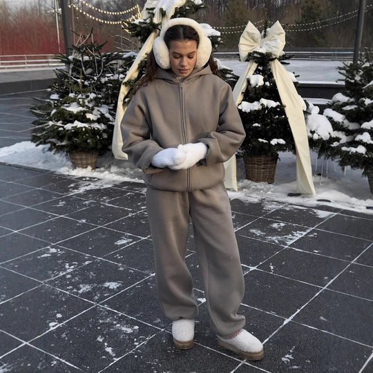 Damen kuschelige Kapuzenjacke