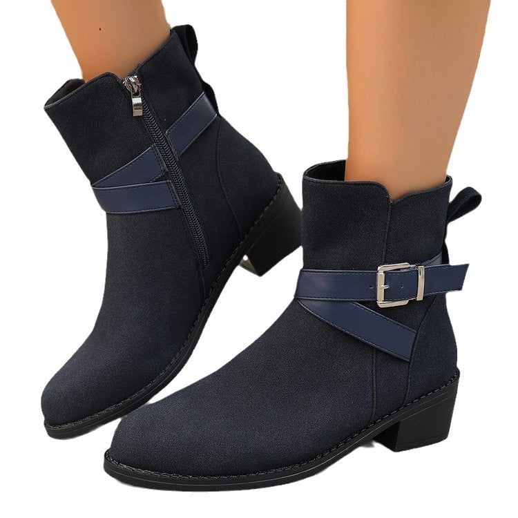 Damen Stiefeletten Modischer Verschluss Strapazierfähig Atmungsaktiv Bequem