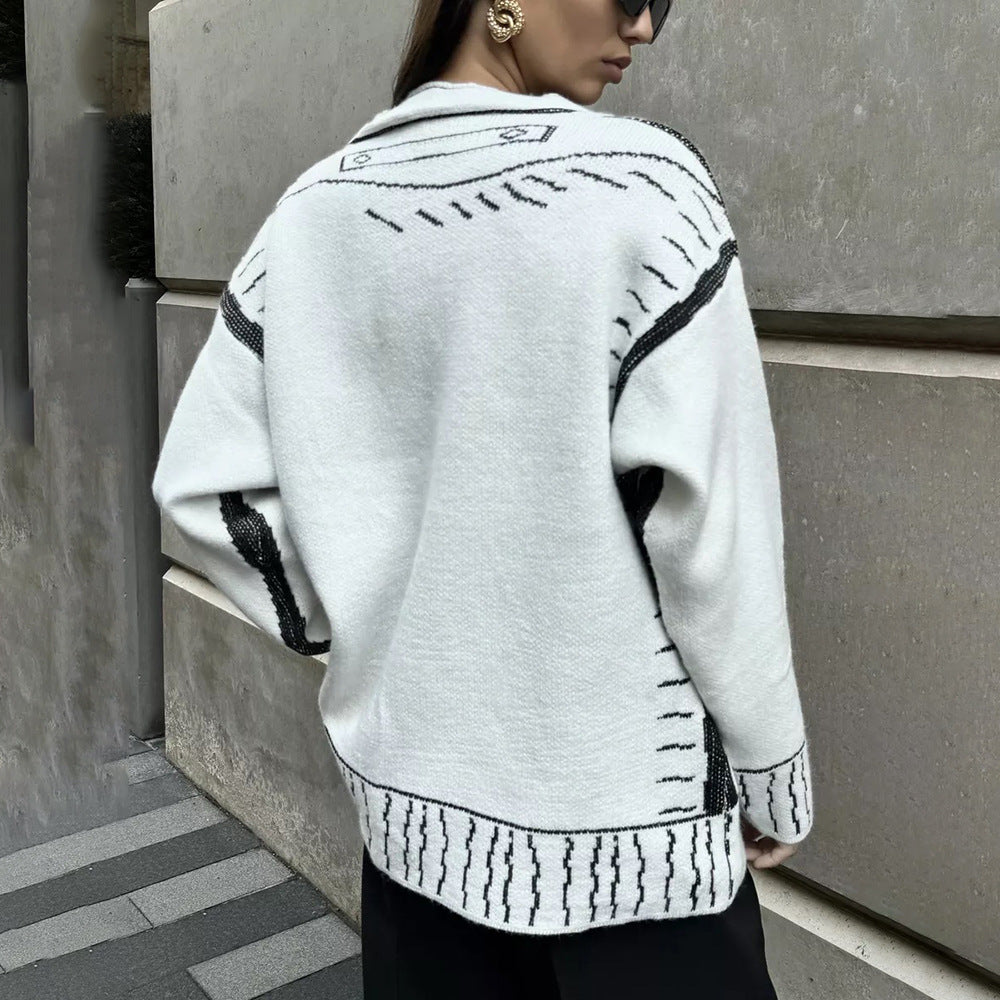 Damen Modischer Strickcardigan mit einzigartigem Design Fudus