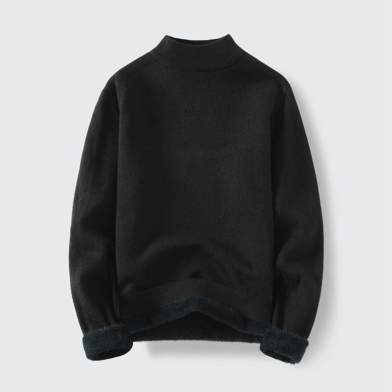 Damen kuscheliger Sweater mit hohem Kragen und extra weichem Material Fudus