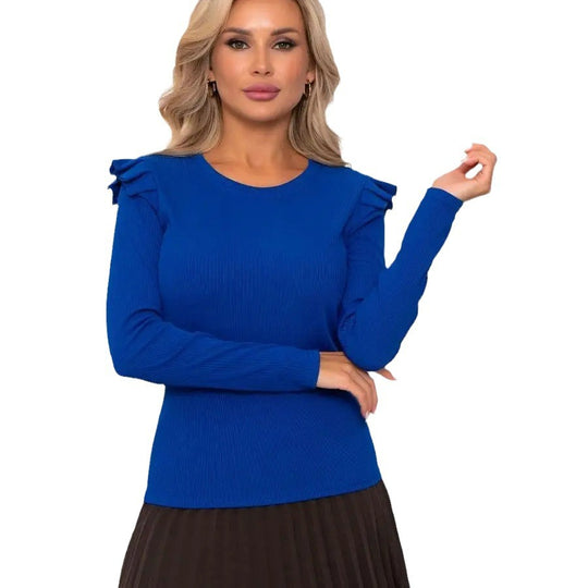 Damen Langarmshirt mit Rüschendetails Fudus