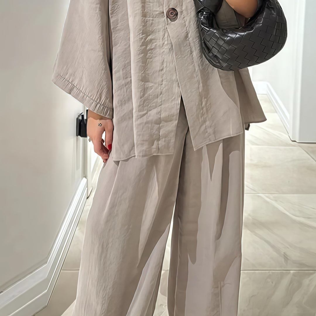 Damen lässige Oversized Blazerjacke mit weitem Schnitt Fudus