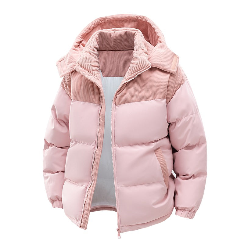 Damen isolierte Pufferjacke mit kuscheligem Innenfutter und verstellbarem Kapuzensystem